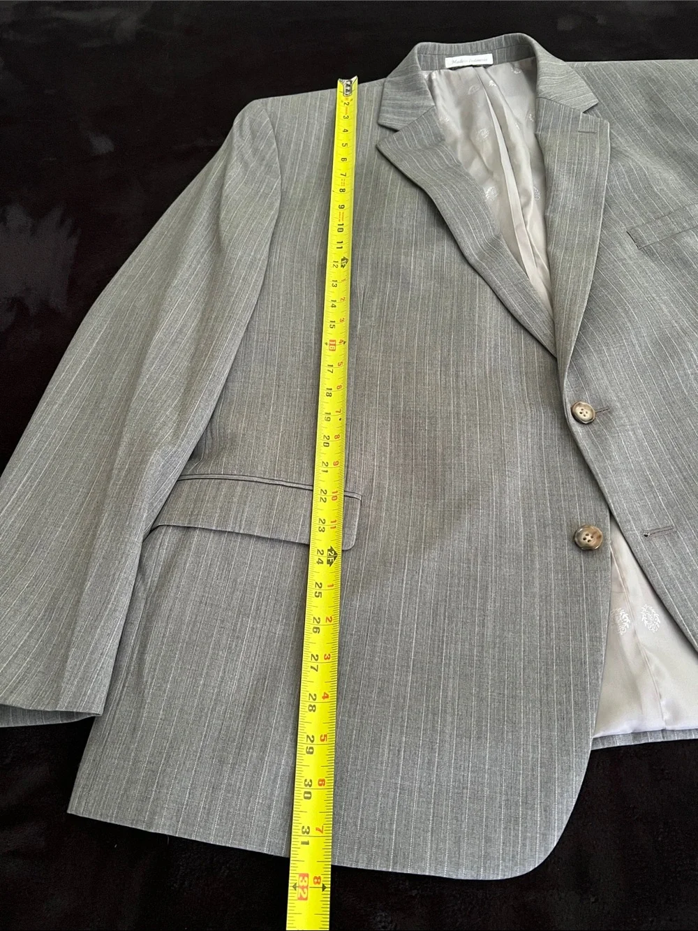 Ralph Lauren Men's Gray Pinstripe Suit Blazer